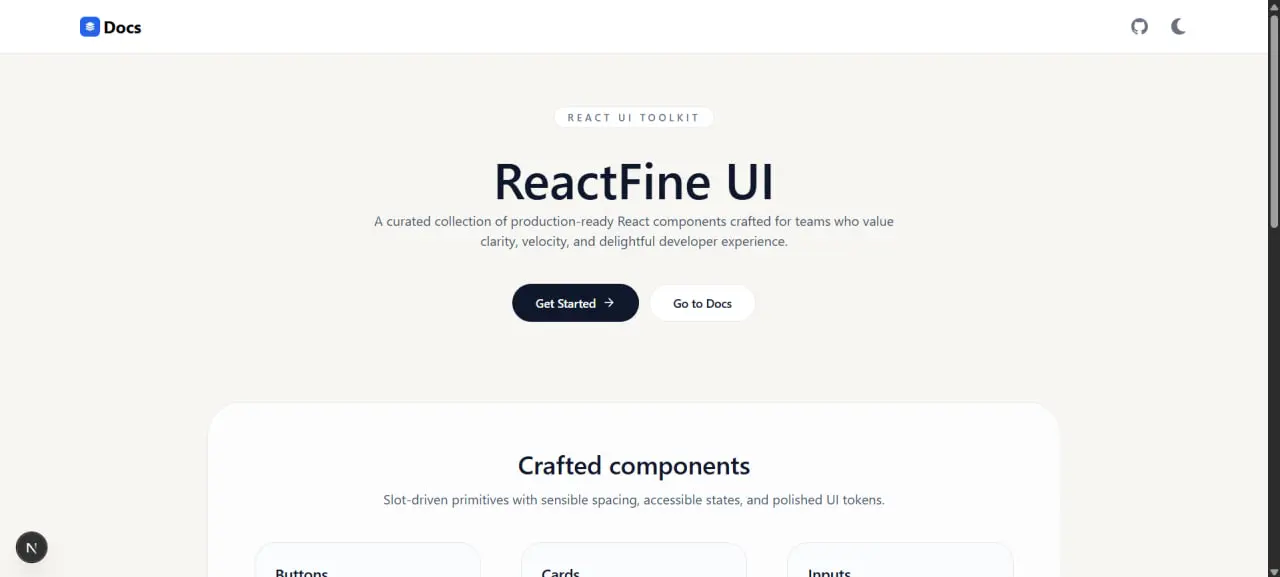 React UI Library - ReactFine-UI
